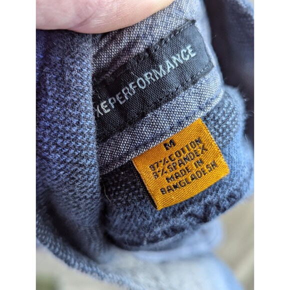 Tailor Vintage Shirt Men's Medium Luxe Performance Flannel Blue Plaid Button Up - Picture 8 of 8